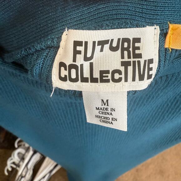 Future Collective Teal Side Column Slip Convertible Maxi Skirt Dress Sz M - Picture 7 of 14